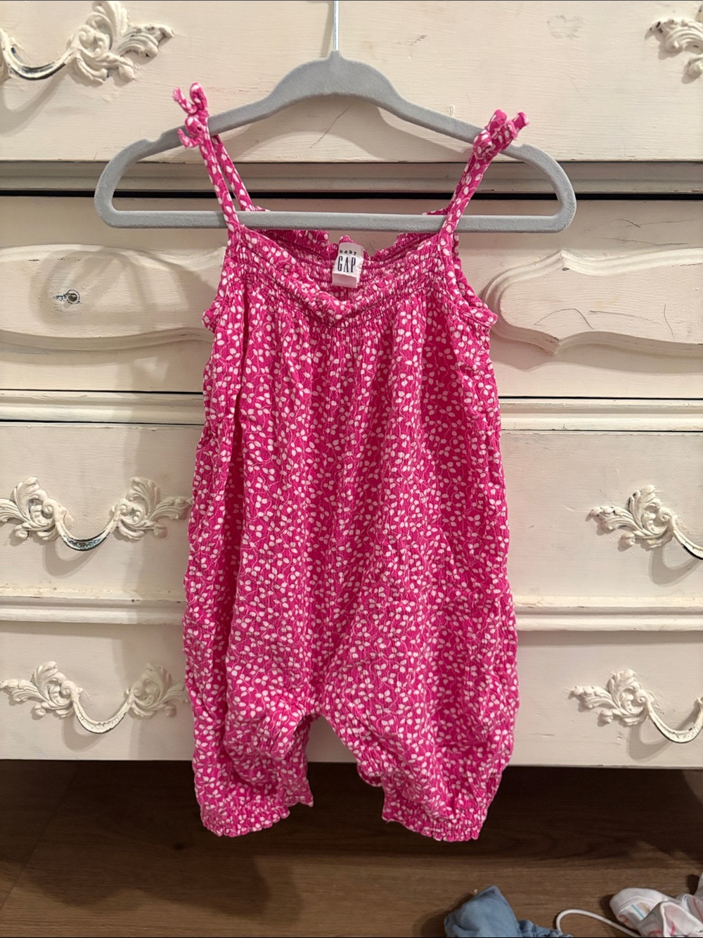 GAP Hot Pink White Printed Romper